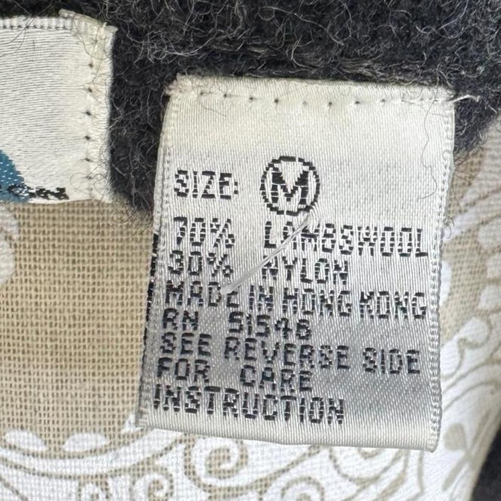 Lambs Wool Grey Zip Up Sweater Size Medium Cozy Basic Fall Winter Vintage - Picture 5 of 6